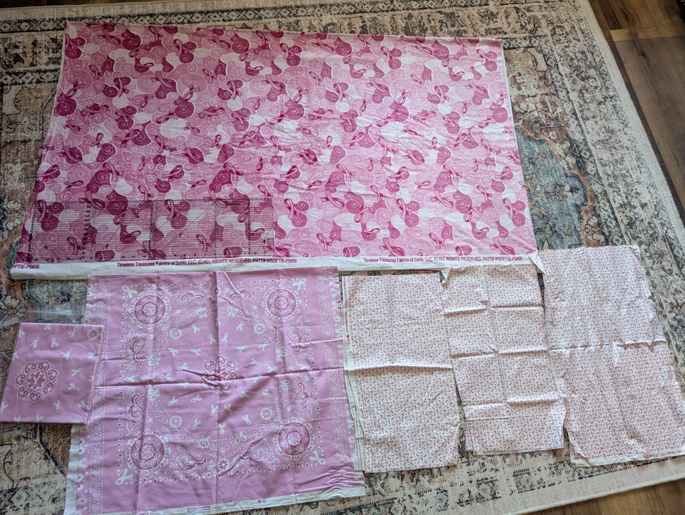 Breast Cancer Awareness Fabric LOT Timeless Treasures Windham Northcott NEW - Image 2 of 4
