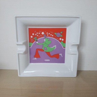 Peter Max Aschenbecher quadratisch Design Dead Stock Vintage Sammlerstück