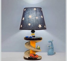Table Lamp, Adorable 14 Inch Racing Road Style Kids Desk Lamp, Car Speed Track