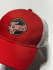 Indiana Fever Hat Cap SnapBack Red White WNBA Lucas Oil Trucker Mesh Back
