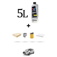 Hoffcar Wartungsset 4 Filter Und 5L ÖL FüR Ford B-Max 1.5 Tdci 55KW Ab 2012