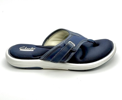 Sandalias Clarks Collection Raras Azul Chanclas Plantilla Memoria Ligeramente Usadas En muy buena condición - Imagen 4 de 7