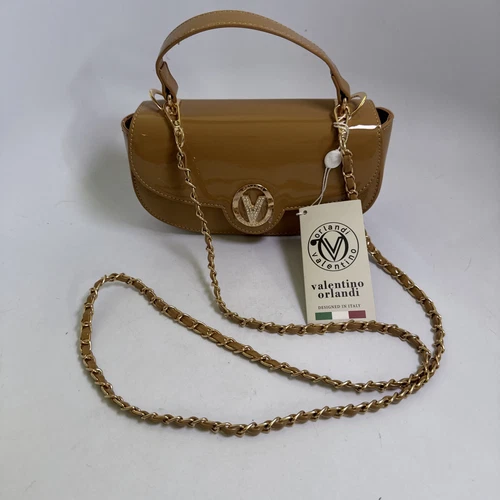 Borsa piccola Valentino Orlandi nuova con etichetta manico superiore e cinghie rimovibili tortora nuova