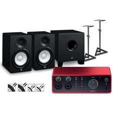 Focusrite Scarlett 4i4 Gen 4 w/Yamaha HS Studio Monitors/Subwoofer Bundle HS7