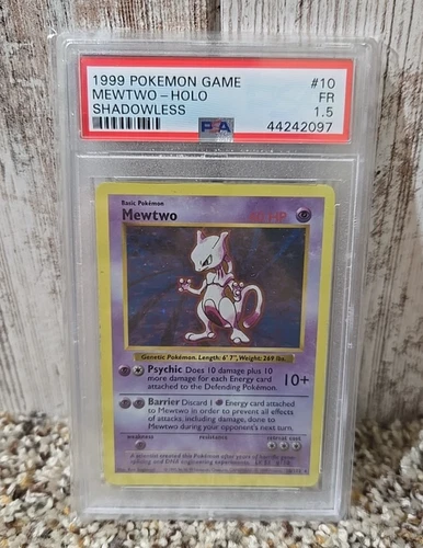 1999 POKEMON BASE SET SHADOWLESS #10 MEWTWO-HOLO PSA 1.5