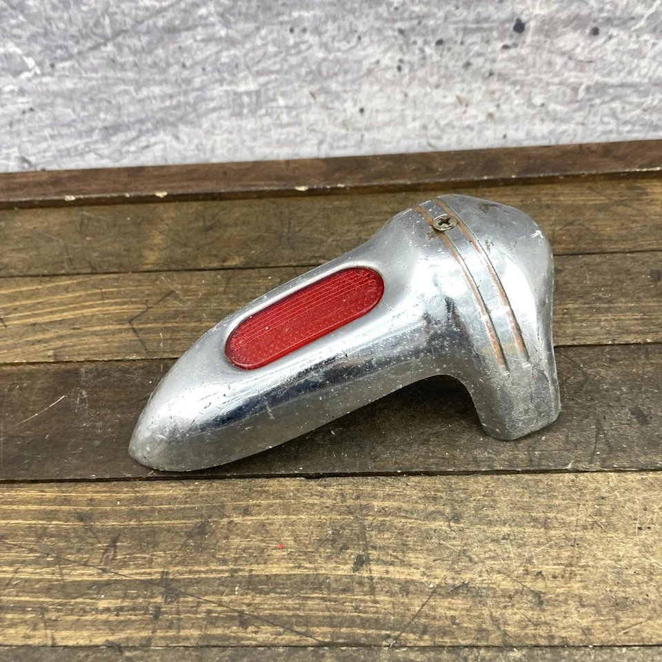 Guardabarros trasero reflector de bicicleta Monark vintage carcasa aleación metal rojo Foto 3 de 4