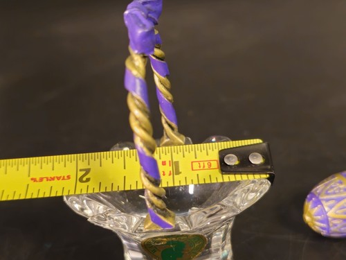 Waterford Crystal Jewels Mini Osterkorb mit Ei gedrehter Griff signiert IOB - Bild 5 von 6