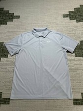 Nike Polo Shirt Mens Large Blue Dri-Fit Golf