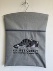 Hand Made Waterproof Peg/Hanging Storage Bag Zipped 12½x16” LG / Dramatic Cat BW