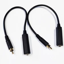 2Pcs 6.35mm 1/4" Mono Female Jack to RCA Male Plug Audio Adapter Cable Converter