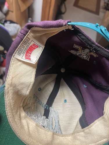 Vintage 1990s Mighty Ducks Script Nutmeg Snapback Hat Made In USA - Picture 8 of 9