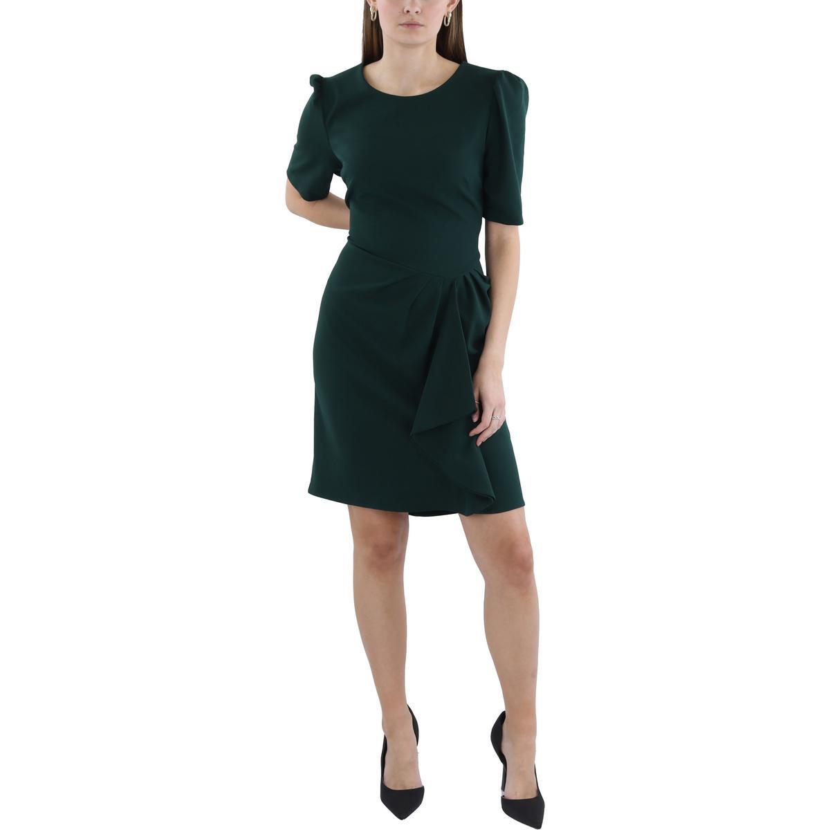 Женское зеленое платье для коктейлей и вечеринок из плотного крепа DKNY 14 BHFO 5167