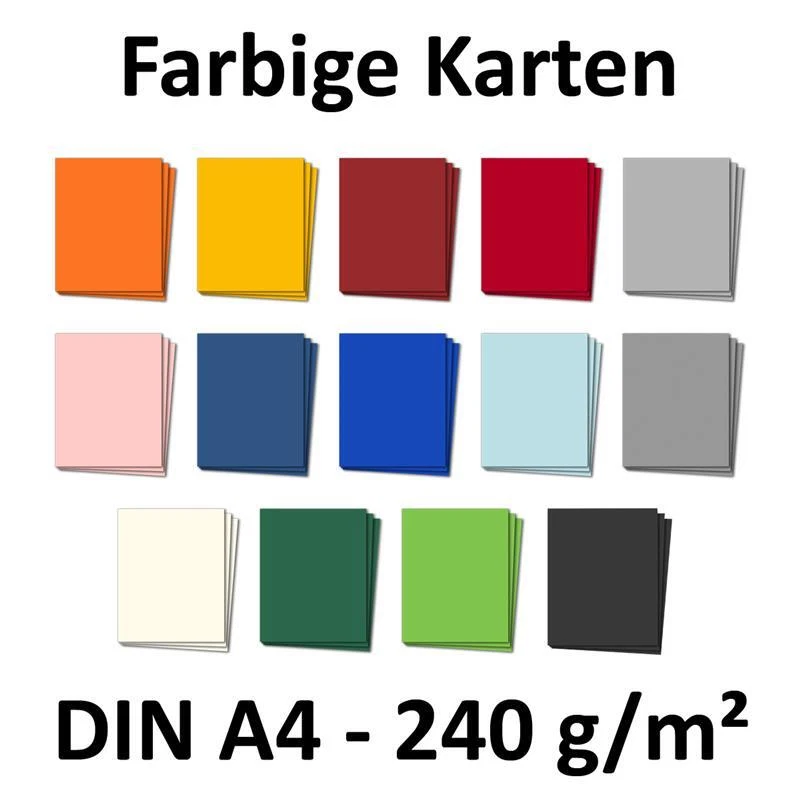 DIN A4 Planokarten Bastelkarton 240 g/m² FarbenFroh by GUSTAV NEUSER