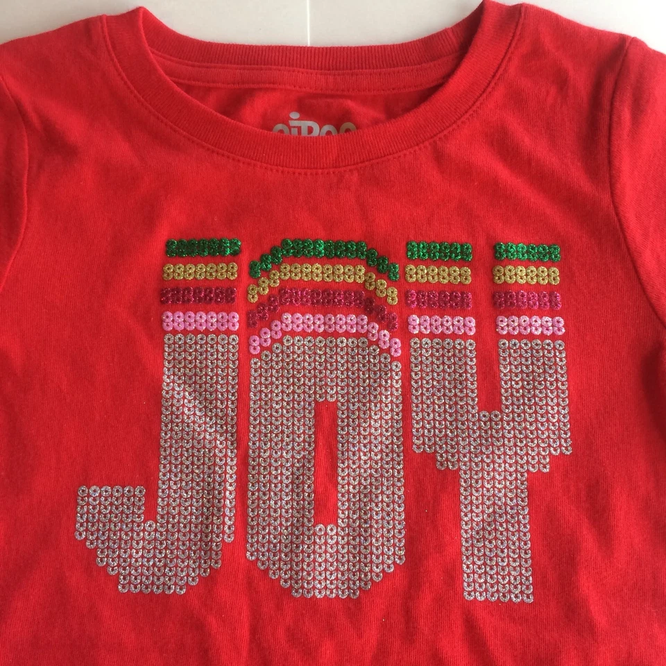 Nueva Camisa de Navidad Niñas 4 XS Roja Fiesta Alegría Algodón Top Rosa Calcetines Foto 2 de 4