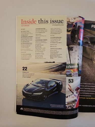 2015 November 9, Autoweek Magazine, Acura NSX, (CP424) - Picture 2 of 3