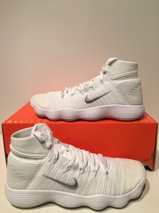 New Nike React Hyperdunk 2017 Flyknit Triple White Silver Size 11 917726 100 | eBay