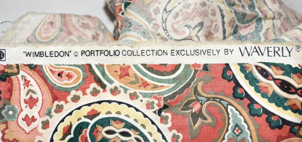 Tela para cortinas vintage Waverly Schumacher Wimbledon Portfolio Collection 1 yarda 35" Foto 4 de 4