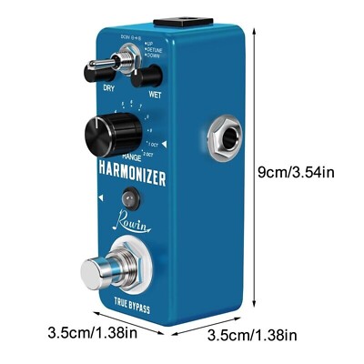 Rowin Harmonizer Pitch Shifter +PDC-3 Cable LEF-3807 Guitar Effect