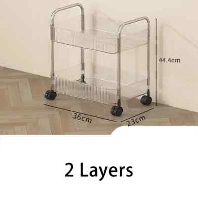 Mobile Shelf with Wheel Multi-Layers Storage Rack Home Trolley Rolling Cart