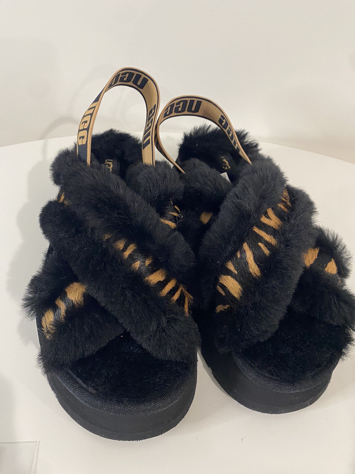 New Women Shoes UGG  1127072 Disco Cross Strap Tiger P Flatform Slide slippers