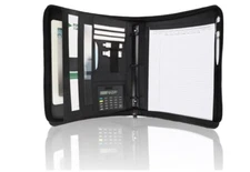 Business Portfolio with Zipper 3 Ring Binder organizer - PU Leather folder Padfo