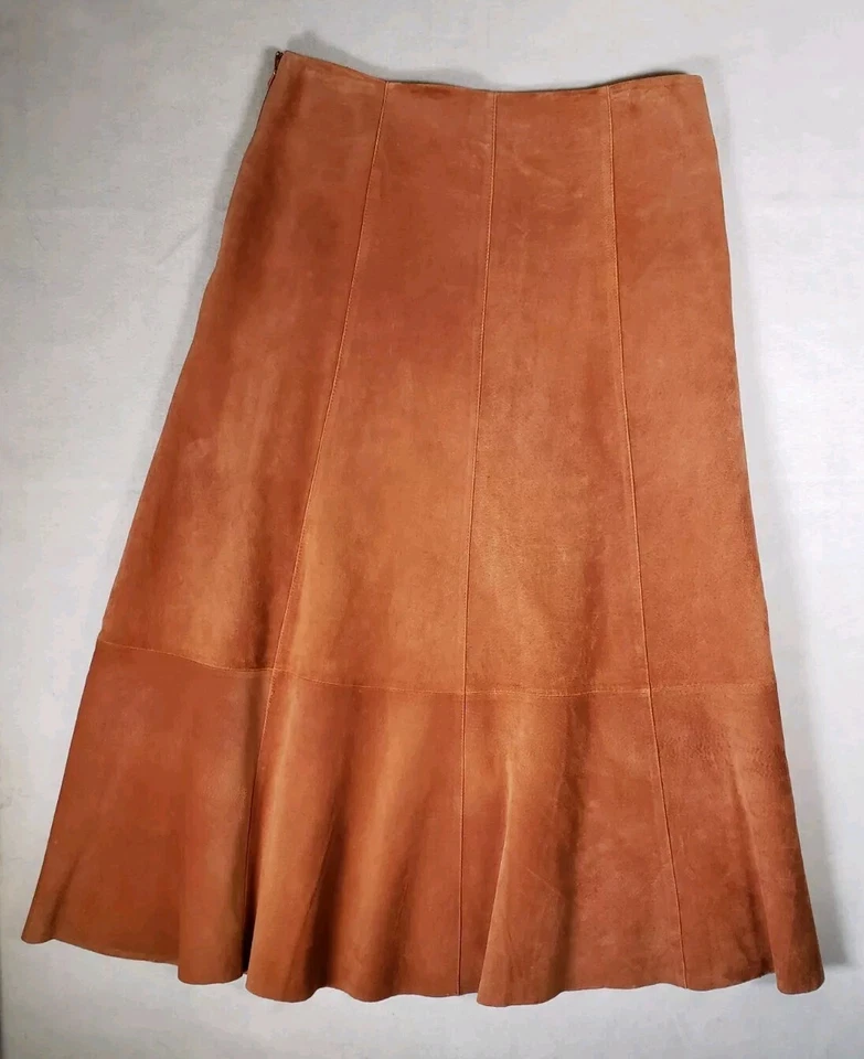 Maxi Falda de Cuero para Mujer Gamuza Vaquera Forrada Talla 10 Boho Festival Travelsmith Foto 2 de 4