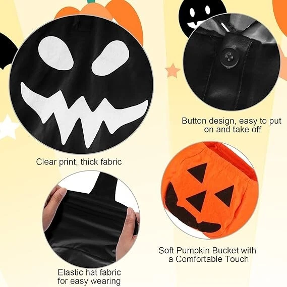 Halloween Niño Pequeño Fantasma Disfraz para Niños Bebé Niña Niño 3-4T Fantasma Poncho con Capucha Foto 2 de 4