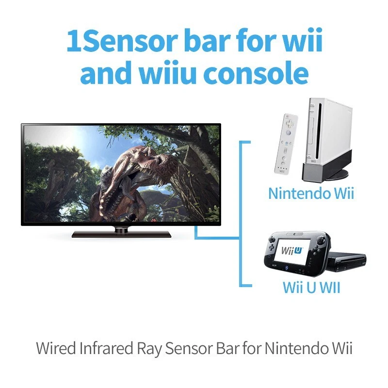 Wired Infrared Sensor Bar IR Ray Inductor for Nintendo Wii Wii U Remote Motion - Image 3 of 4