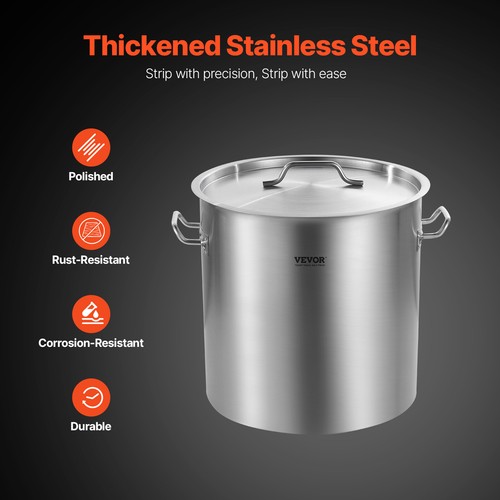VEVOR Zuppiera Casseruola Salsiera 50,1L Acciaio Inox Cucina Salse Coperchio Manico - Foto 3 di 12