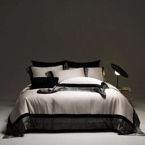 Lyocell Bamboo Fiber Soft Silky Cool Feeling 4Pcs Bedding Set Duvet Cover Set - Picture 13 of 18