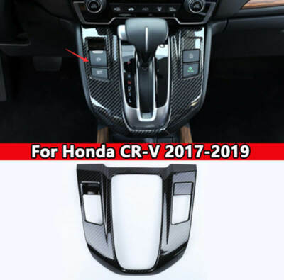 For 2017-2019 Honda CRV Carbon Fiber Style Interior Gear Shift Knob Cover Trim