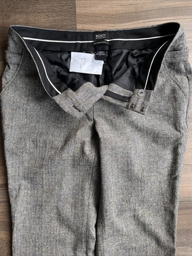 Body By Victoria Wool Blend Trouser Pants The Marisa Fit Lined Brown Tweed 8 New - Picture 3 of 14