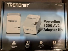 TRENDnet Powerline 1300 AV2 Adapter Kit, TPL-422E2K, Includes 2 x TPL-422E