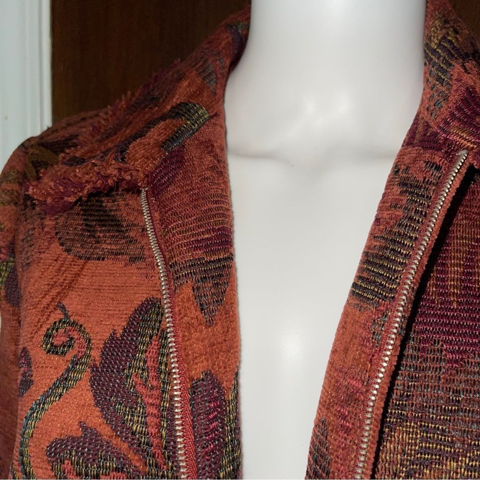 Vintage Boho Tapestry Jacket  Patchwork Fall Core… - image 7