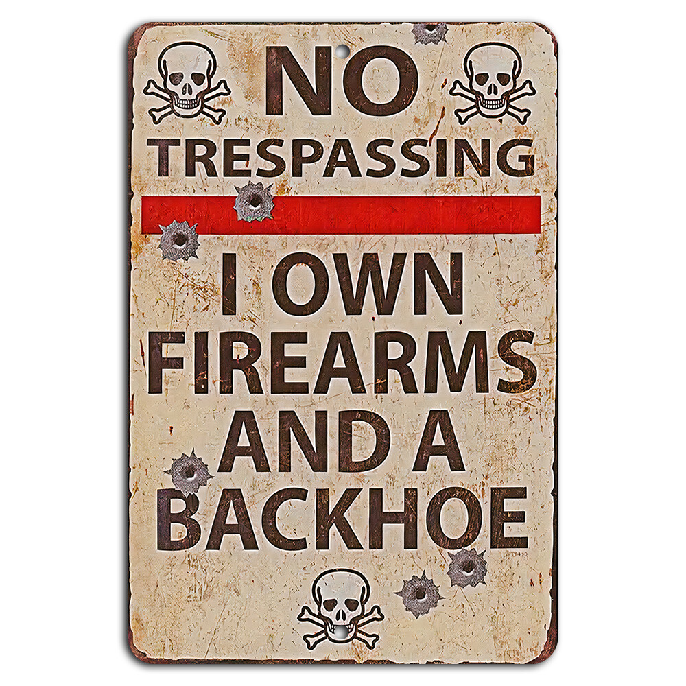 No Trespassing Schild Mit Attack Cat – Lustiges Metallschild, 20x30 Cm, Für Garten & Hof