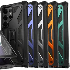 For Galaxy S23 Ultra S23 S23 Plus Case [Work with Fingerprint ID] Cover w/Stand