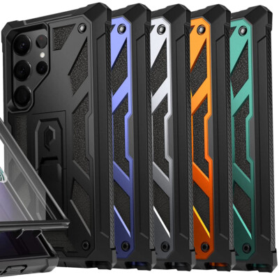 For Galaxy S23 Ultra S23 S23 Plus Case [Work with Fingerprint ID] Cover w/Stand