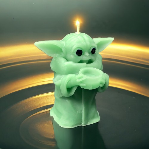 Baby Yoda Beeswax Pillar Candle,The Child, Mandalorian Grogu Disney, Star Wars - Picture 15 of 15