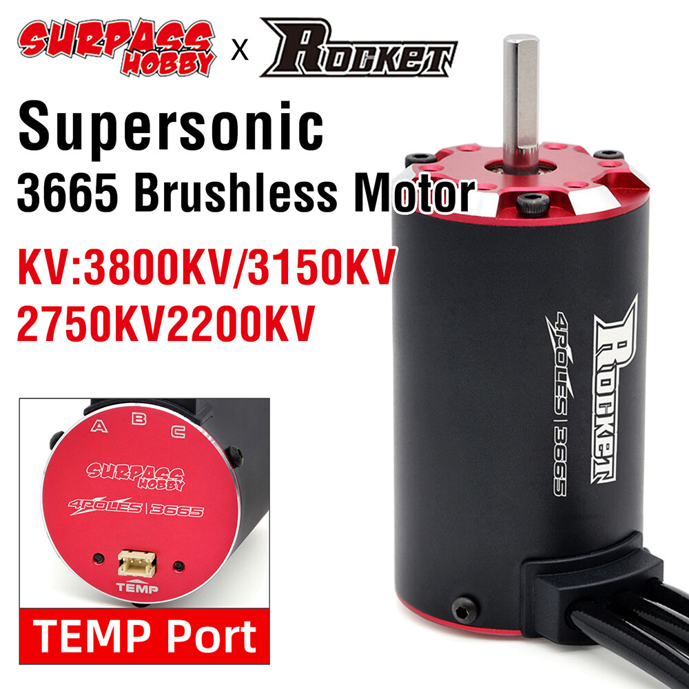 Rocket 3665 Brushless Motor 3800KV 3150KV 2750KV 2200KV for 1/8 1