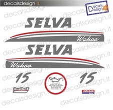 Adesivi motore marino fuoribordo selva wahoo 15 cv gommone barca stickers
