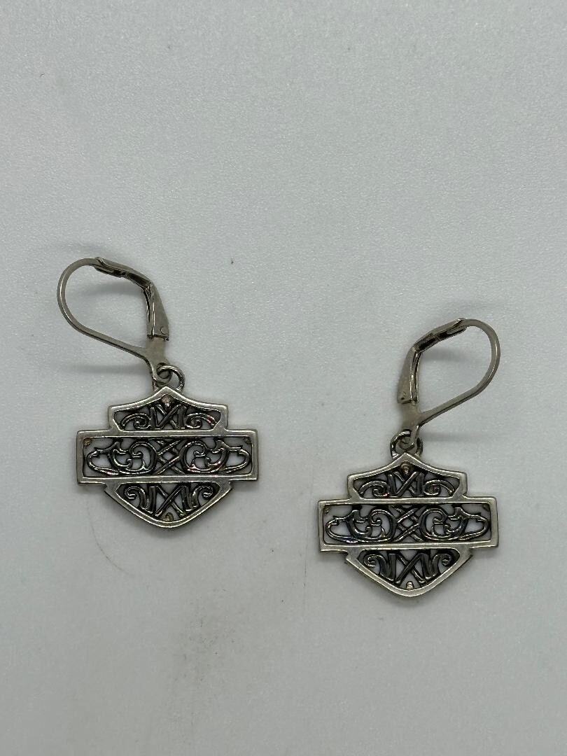 Harley Davidson Sterling Silver Filigree Bar & Shield Logo Harley Davidson Sterling Silver Filigree Bar & Shield Logo