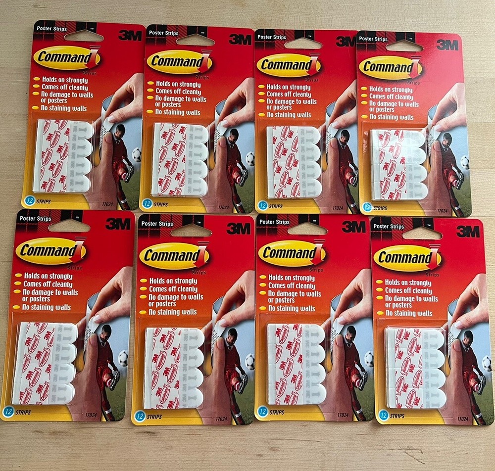 Command Poster Hanging Strips17024 , 8 packs of 12 Holds Strongly