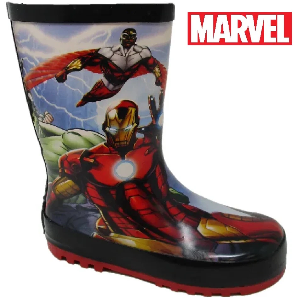 KINDER KINDER MARVEL AVENGERS GUMMI SCHNEE REGEN WELLIES WELLINGTON STIEFEL GRÖSSE UK