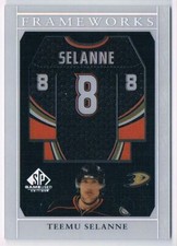 2021-22 SP GAME USED FRAMEWORKS TEEMU SELANNE ANAHEIM MIGHTY DUCKS #F-TS