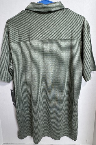 Adidas Golf Polo Shirt Medium MSRP $65 Green Stripe Stretch - Picture 7 of 10