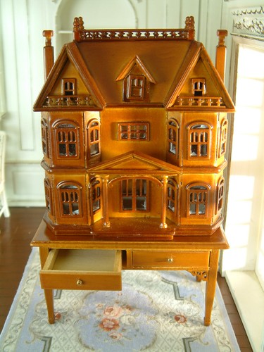 Exquisito gabinete francés de caoba Villa Le Chateau vintage escala 1/12 miniatura - Imagen 1 de 6