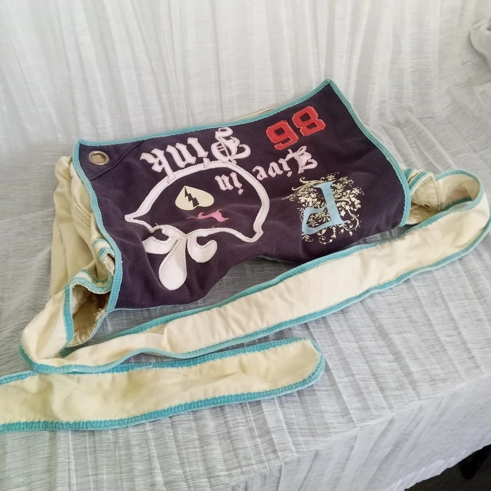 Bolso de Hombro Vintage Victoria's Secret ROSA Lona X-Grande Y2K Perro Terciopelo Viaje Foto 3 de 4