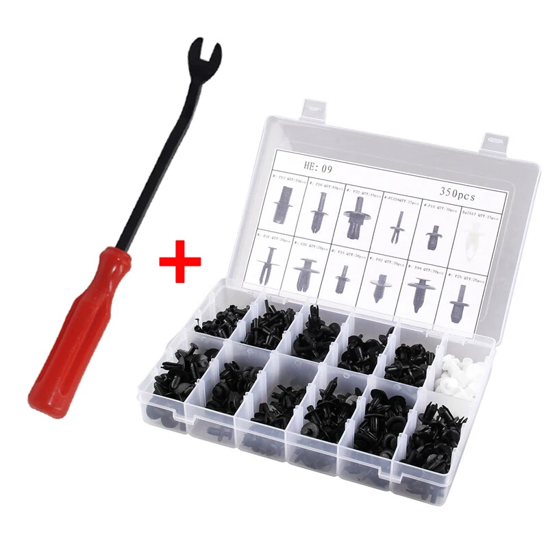 350x Clips Carrocería de Coche Nylon Pasador Remache Borde Sujetador Destornillador Kits Foto 2 de 4
