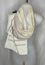 Vintage Serge Nancel Paris cream brown neck hair scarf