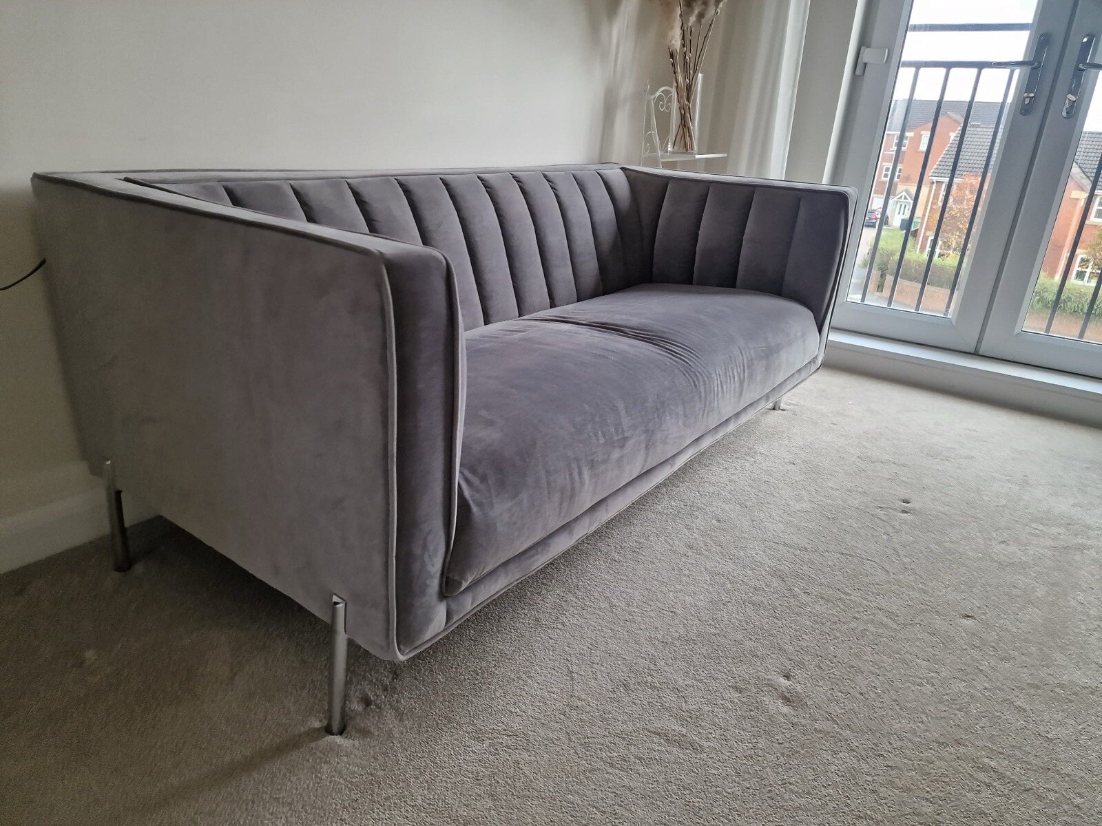 2/3 Seater Modern Sofa Small Velvet Loveseat 58 inch for Bedroom Living